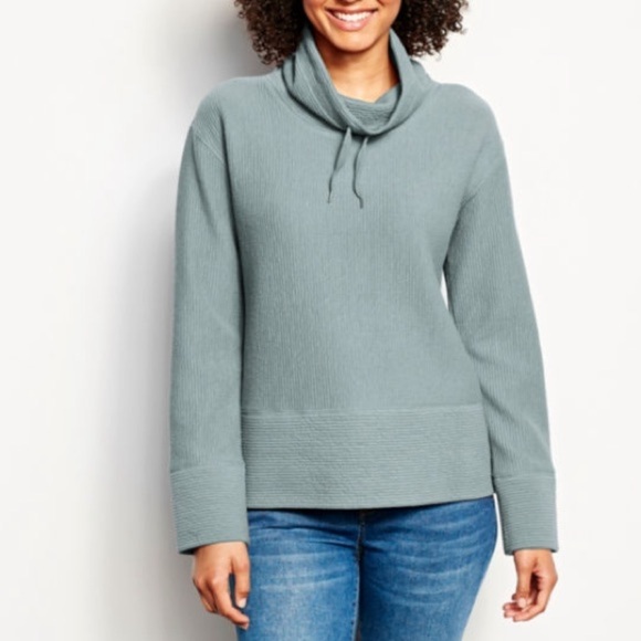 Orvis Tops - Orvis Textured Cowl Sweatshirt in tidewater size S